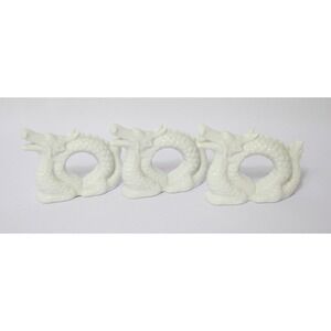 Vintage Pier 1 Imports Ceramic Chinese Dragon Napkin Holder Rings Set of‎ 3